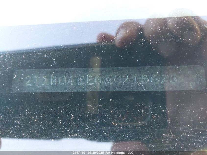 2010 Toyota Corolla VIN: 2T1BU4EE6AC215673 Lot: 12417130