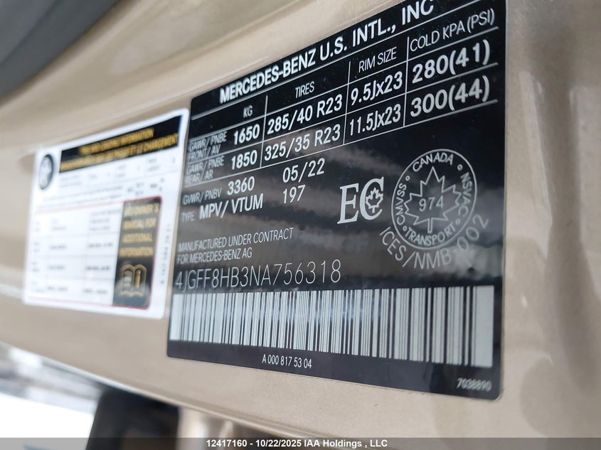 4JGFF8HB3NA756318 2022 MERCEDES-BENZ  photo no. 9