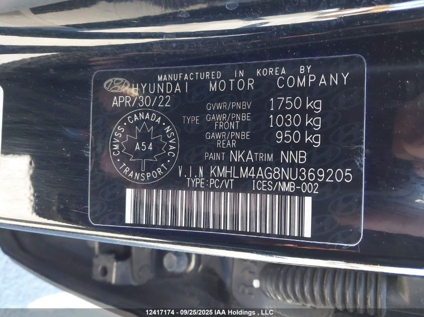 2022 Hyundai Elantra Preferred Ivt With Sun And Tech Package VIN: KMHLM4AG8NU369205 Lot: 12417174