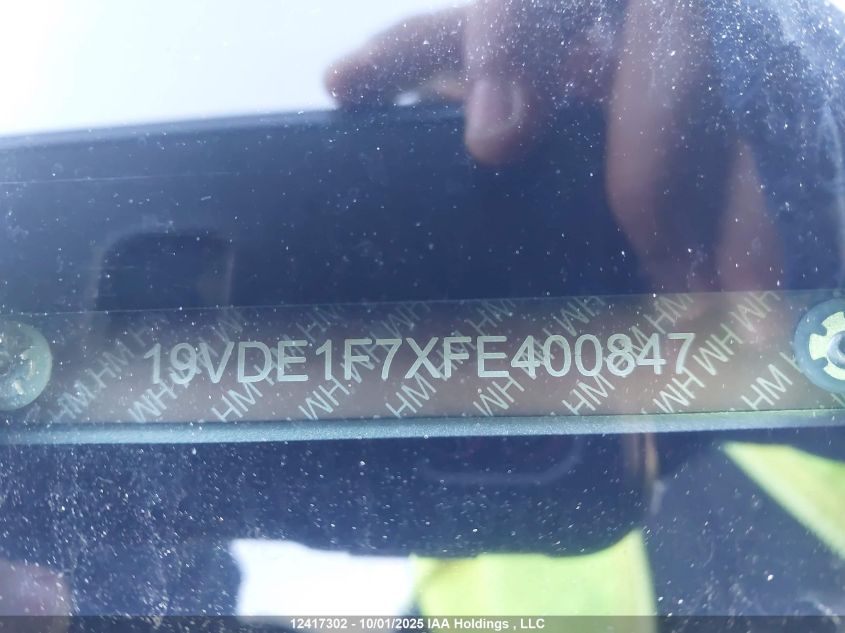 2015 Acura Ilx 20 Tech VIN: 19VDE1F7XFE400847 Lot: 12417302