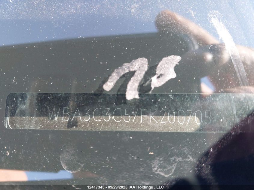 2015 BMW 320I xDrive VIN: WBA3C3C57FK200705 Lot: 12417345