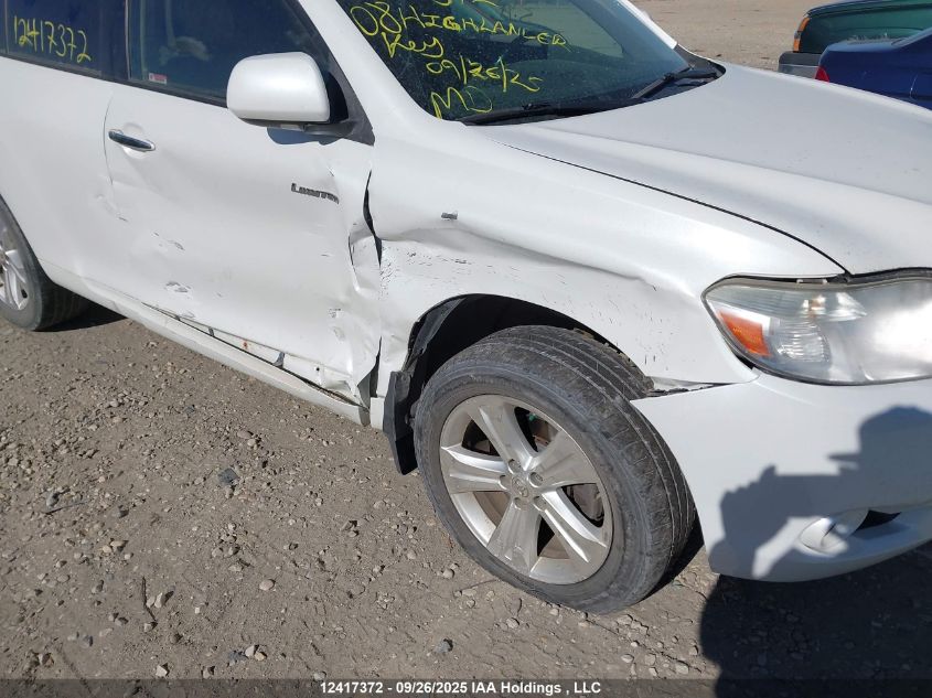 2008 Toyota Highlander V6 Limited VIN: JTEES42A582058372 Lot: 12417372