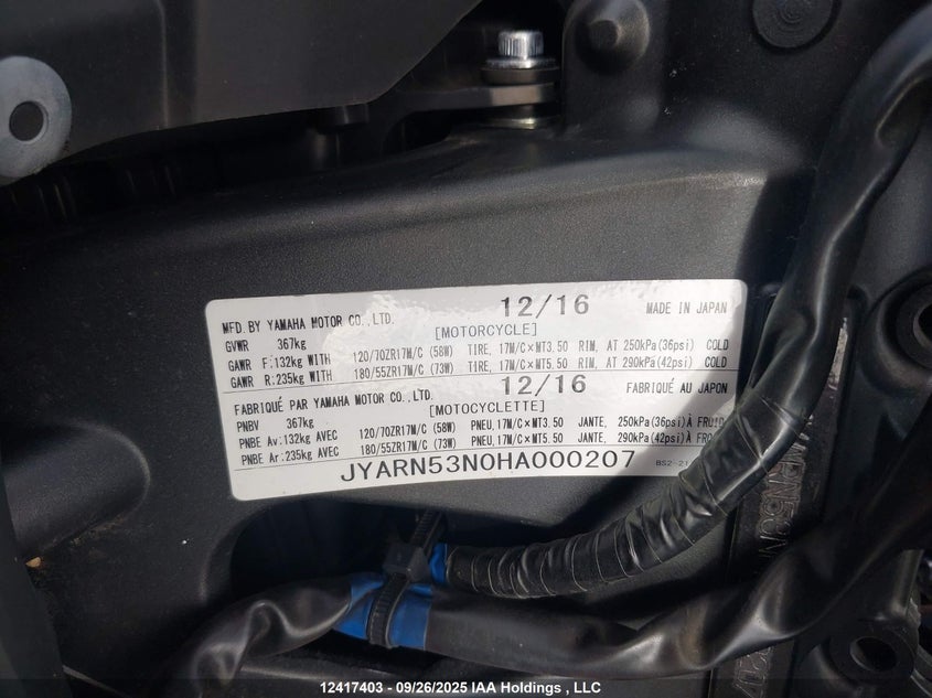 JYARN53N0HA000207 2017 YAMAHA FZ photo no. 10