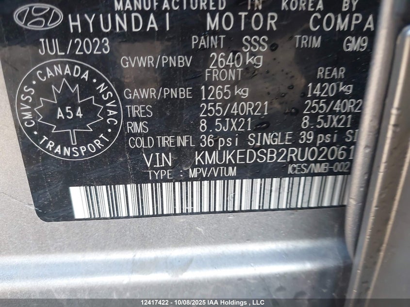 2024 Genesis Gv60 Performance VIN: KMUKEDSB2RU020611 Lot: 12417422