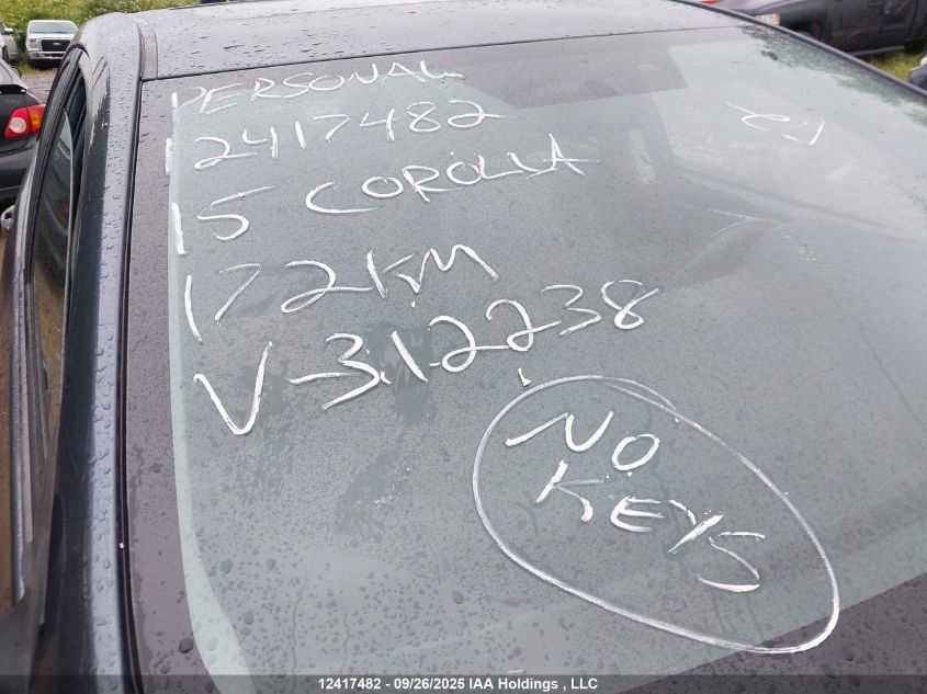 2015 Toyota Corolla L/Le/Le Pls/Prm/S/S Pls VIN: 2T1BURHE2FC312238 Lot: 12417482