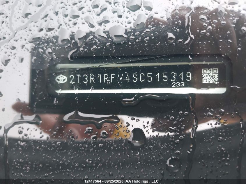 2025 Toyota Rav4 Xle VIN: 2T3R1RFV4SC515319 Lot: 12417564
