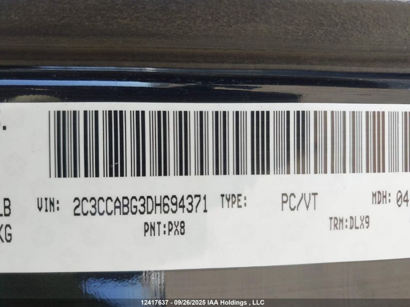 2013 Chrysler 300 S VIN: 2C3CCABG3DH694371 Lot: 12417637