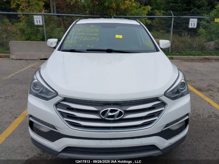 2018 Hyundai Santa Fe VIN: 5NMZT3LB6JH093699 Lot: 12417813