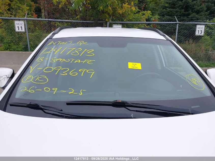 2018 Hyundai Santa Fe VIN: 5NMZT3LB6JH093699 Lot: 12417813