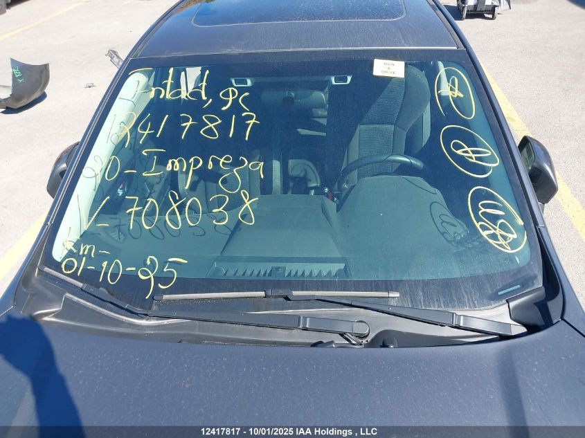 2020 Subaru Impreza VIN: 4S3GTAG61L3708038 Lot: 12417817