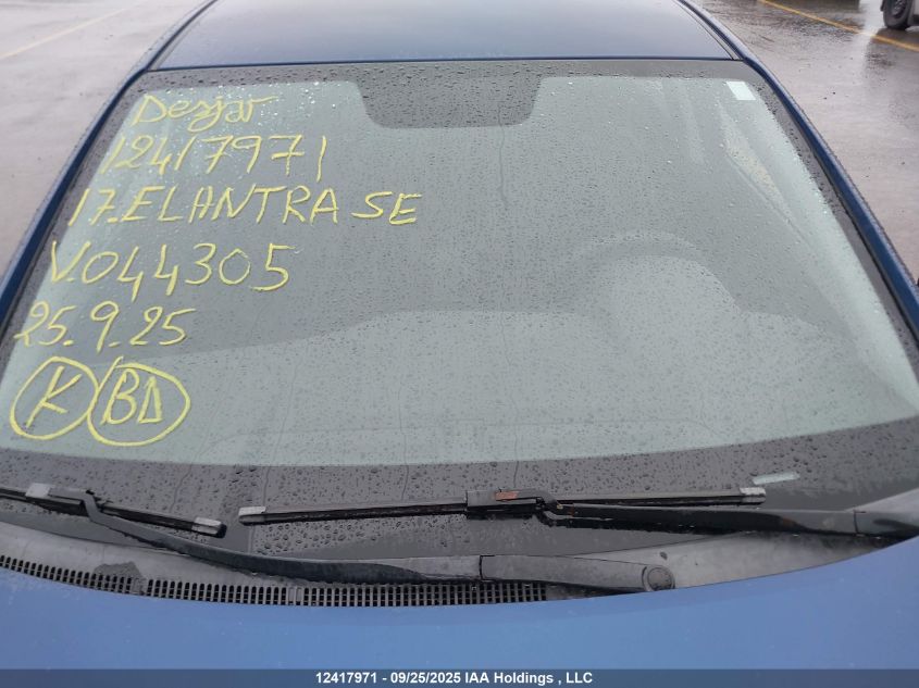 2017 Hyundai Elantra Se VIN: 5NPD74LF5HH044305 Lot: 12417971