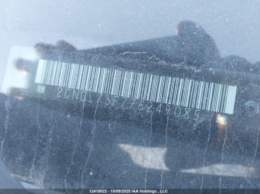 2007 Chevrolet Equinox Lt VIN: 2CNDL73F776249085 Lot: 12418022