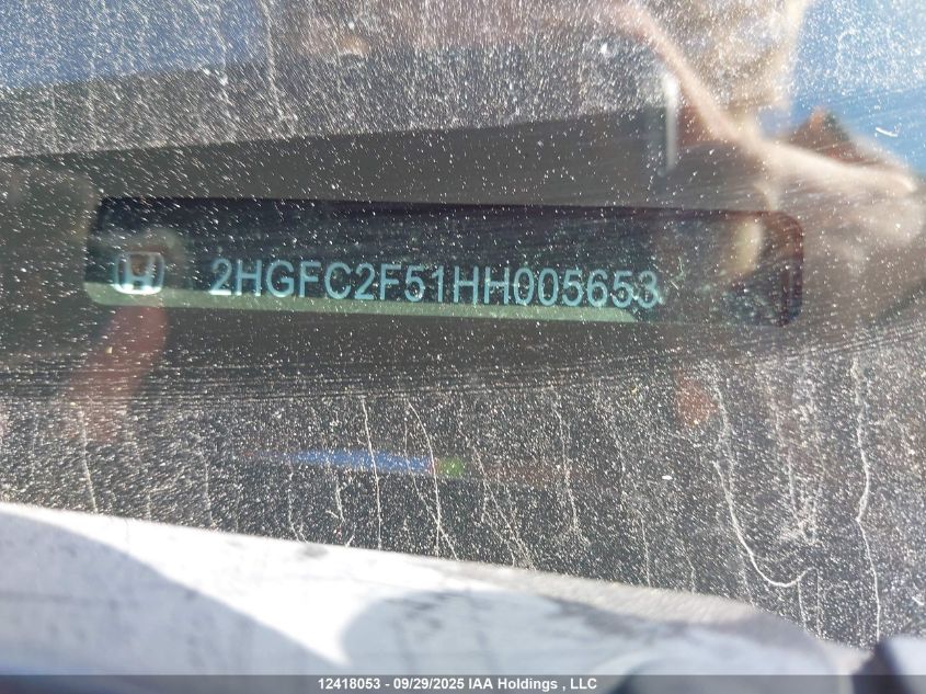 2017 Honda Civic Lx VIN: 2HGFC2F51HH005653 Lot: 12418053