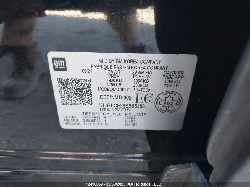 2025 Buick Envista Avenir Fwd VIN: KL47LCE26SB081881 Lot: 12418069