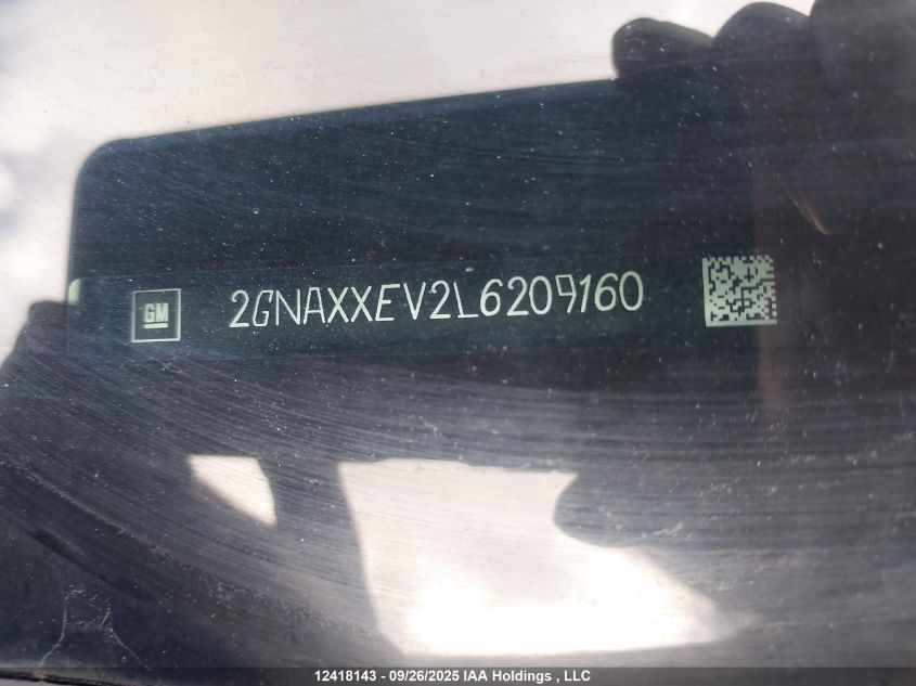 2020 Chevrolet Equinox VIN: 2GNAXXEV2L6209160 Lot: 12418143