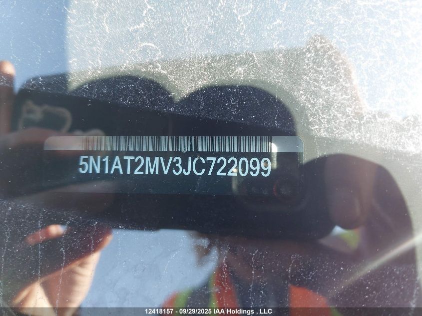 2018 Nissan Rogue VIN: 5N1AT2MV3JC722099 Lot: 12418157