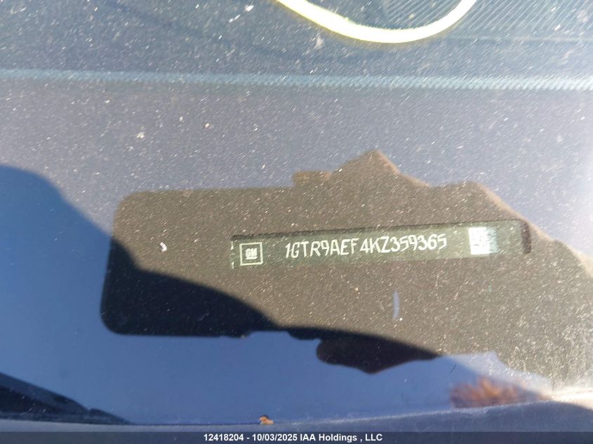 2019 GMC Sierra 1500 VIN: 1GTR9AEF4KZ359365 Lot: 12418204