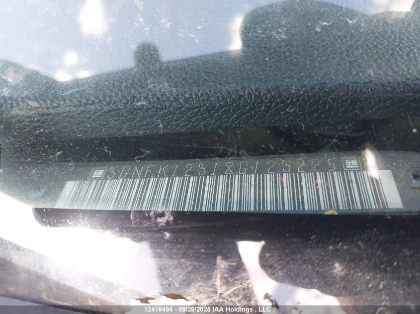 2008 Chevrolet Avalanche 1500 Ls/Lt/Ltz VIN: 3GNFK12318G123225 Lot: 12418494