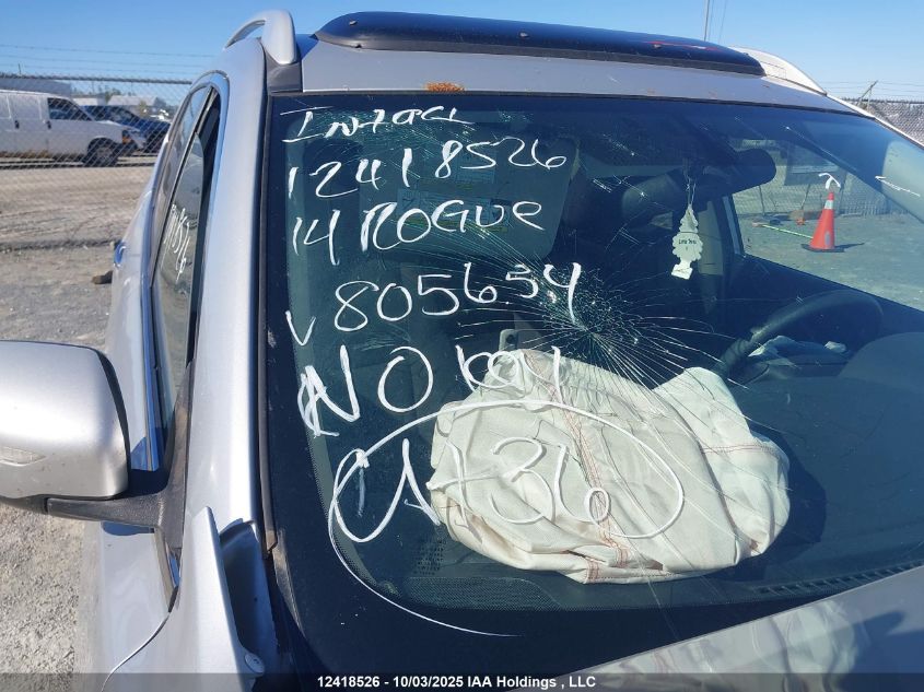 2014 Nissan Rogue S/Sl/Sv VIN: 5N1AT2MV7EC805654 Lot: 12418526