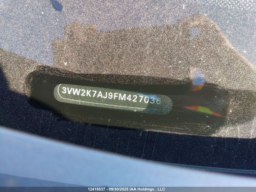 2015 Volkswagen Jetta 2.0L Trendline/2.0L Trendline+ VIN: 3VW2K7AJ9FM427036 Lot: 12418537