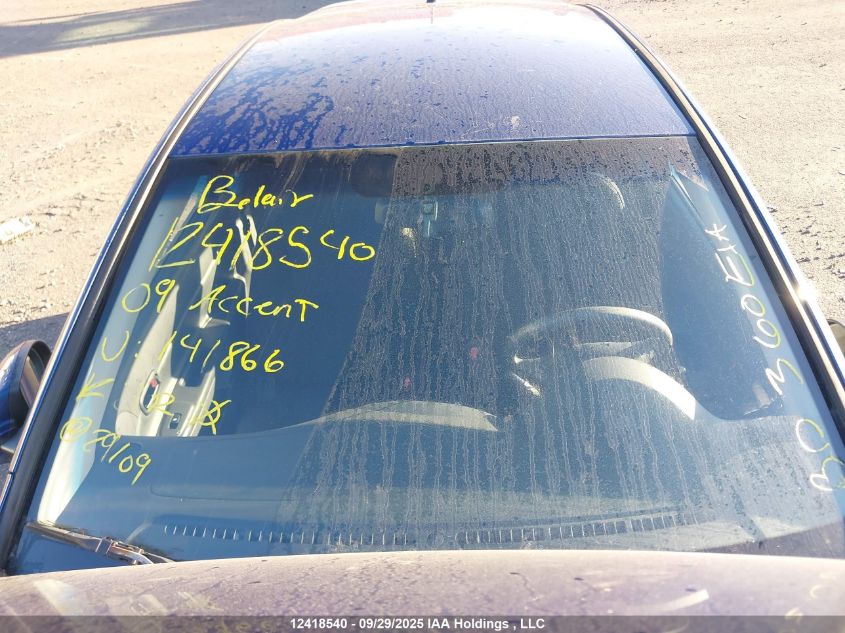 2009 Hyundai Accent VIN: KMHCN35C29U141866 Lot: 12418540