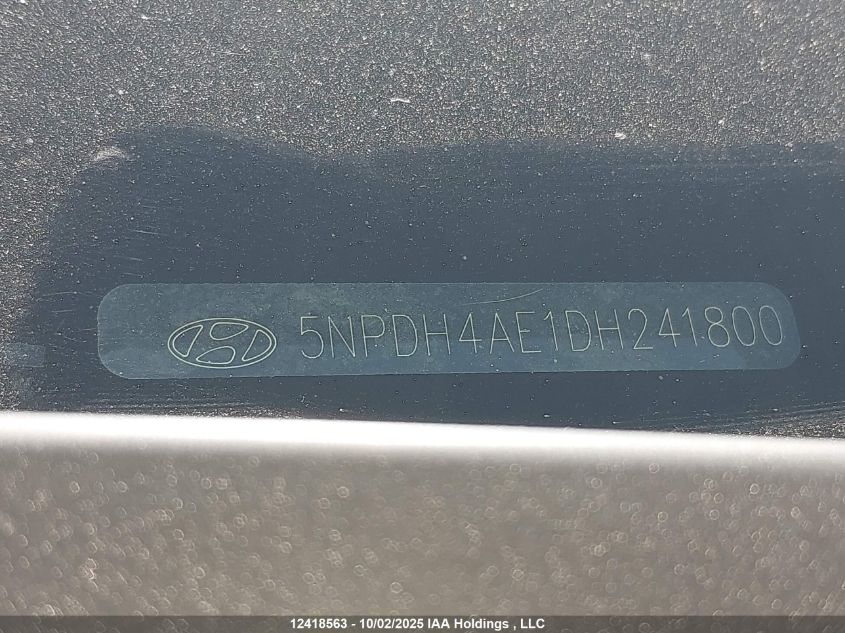 2013 Hyundai Elantra Gls/Limited VIN: 5NPDH4AE1DH241800 Lot: 12418563
