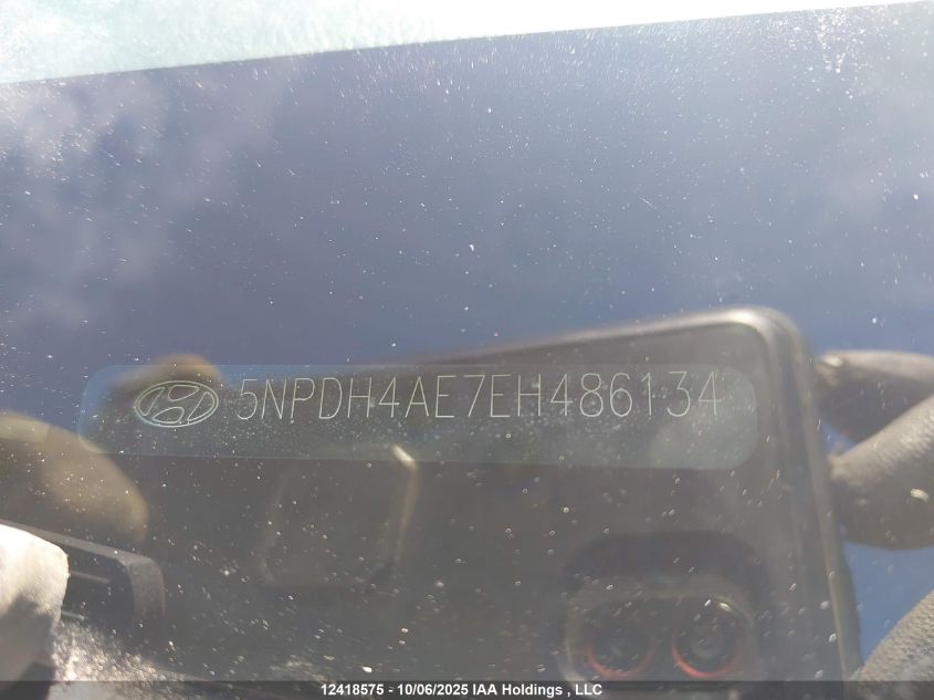 2014 Hyundai Elantra Se/Sport/Limited VIN: 5NPDH4AE7EH486134 Lot: 12418575
