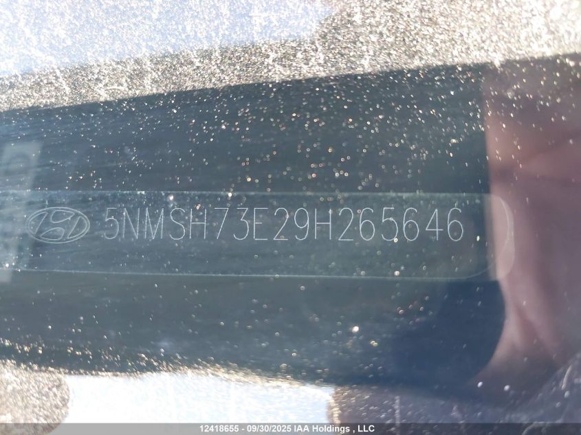 2009 Hyundai Santa Fe VIN: 5NMSH73E29H265646 Lot: 12418655