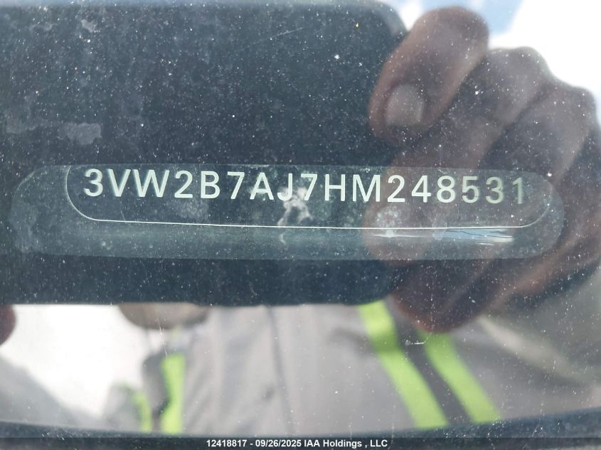 2017 Volkswagen Jetta S VIN: 3VW2B7AJ7HM248531 Lot: 12418817