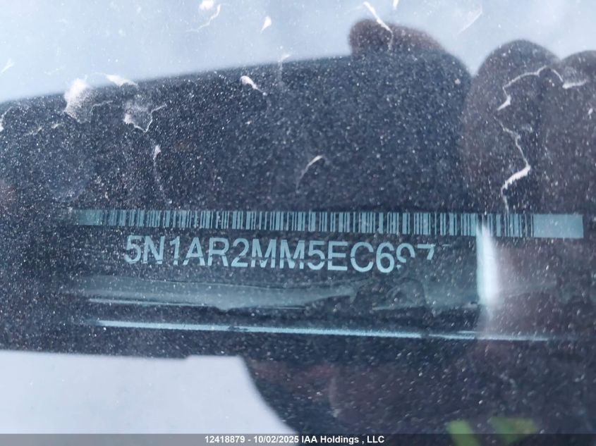 2014 Nissan Pathfinder Platinum/S/Sl/Sv VIN: 5N1AR2MM5EC697976 Lot: 12418879