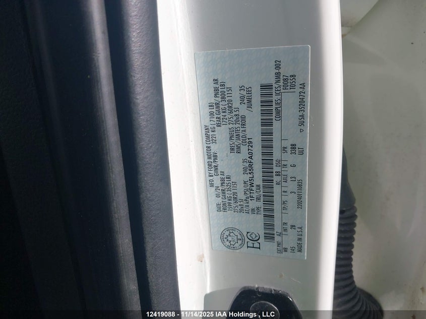 1FTFW5L55RFA07291 2024 FORD F-150 photo no. 18