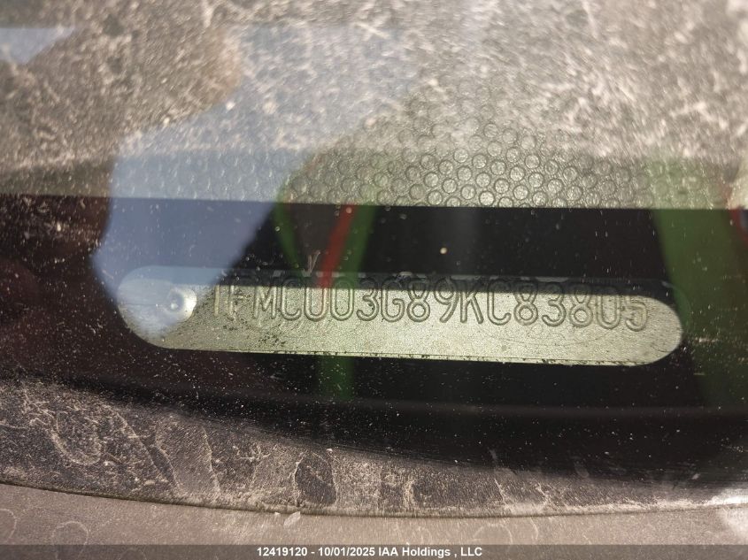 2009 Ford Escape Xlt VIN: 1FMCU03G89KC83805 Lot: 12419120