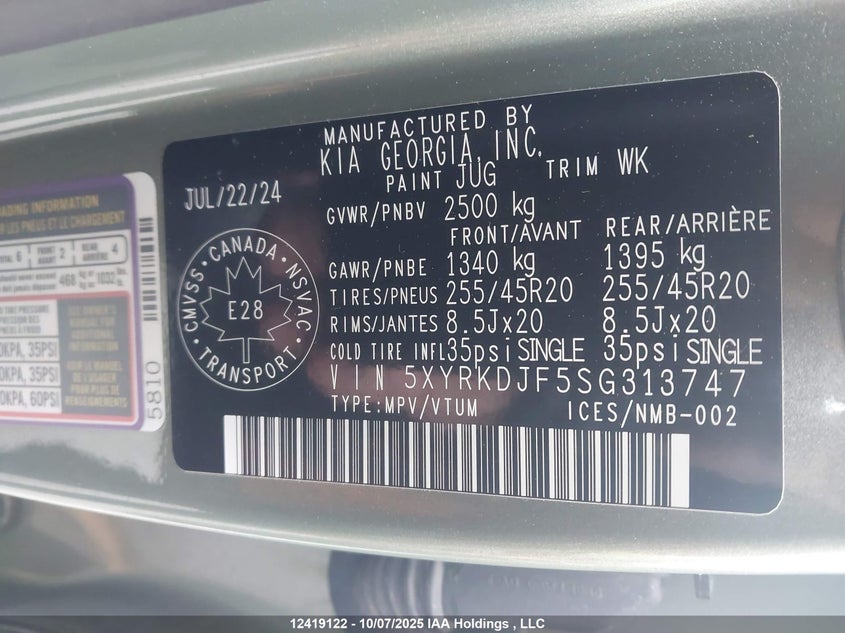 5XYRKDJF5SG313747 2025 KIA SORENTO photo no. 9