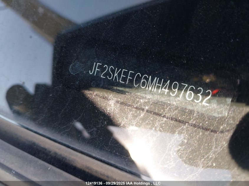 2021 Subaru Forester Convenience VIN: JF2SKEFC6MH497632 Lot: 12419136