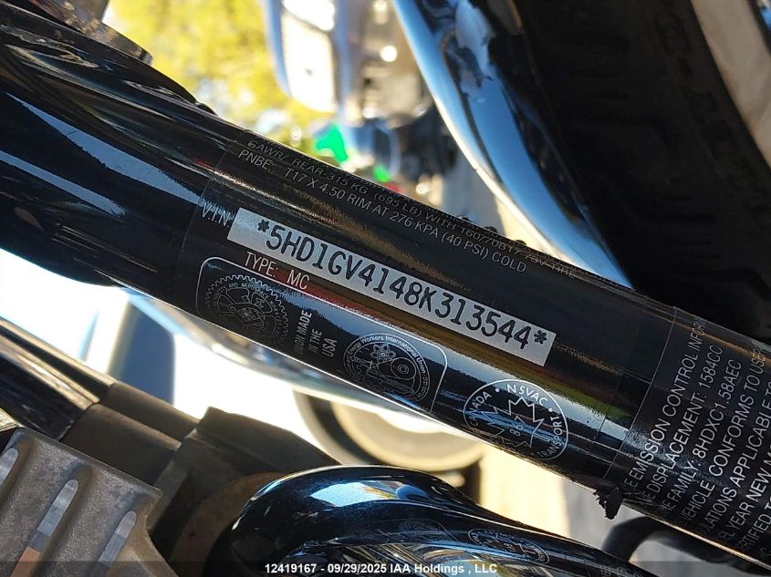 2008 Harley-Davidson Fxdc Daytona Custom VIN: 5HD1GV4148K313544 Lot: 12419167