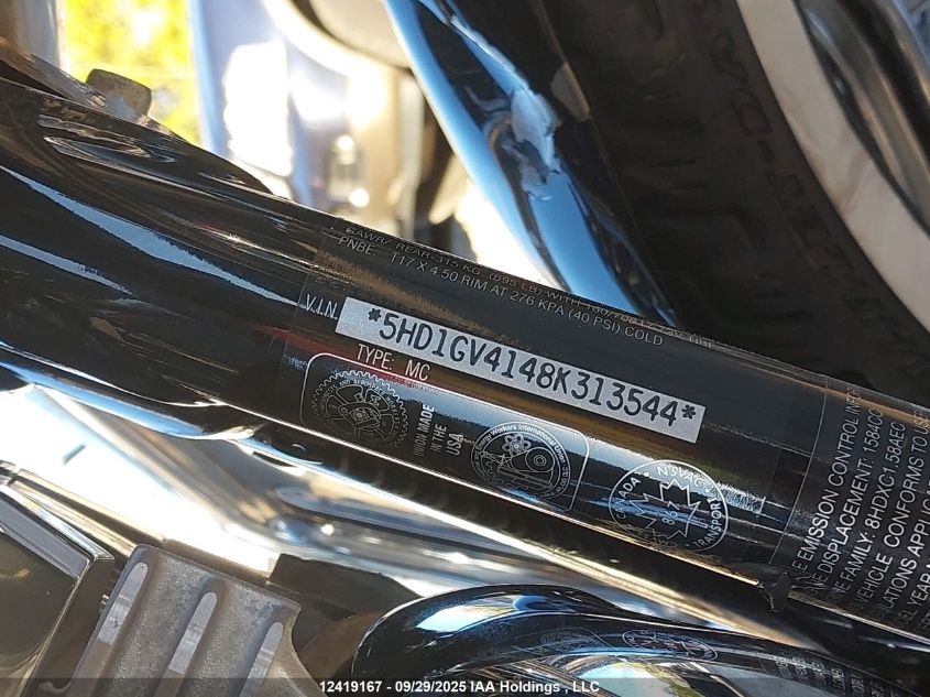 2008 Harley-Davidson Fxdc Daytona Custom VIN: 5HD1GV4148K313544 Lot: 12419167