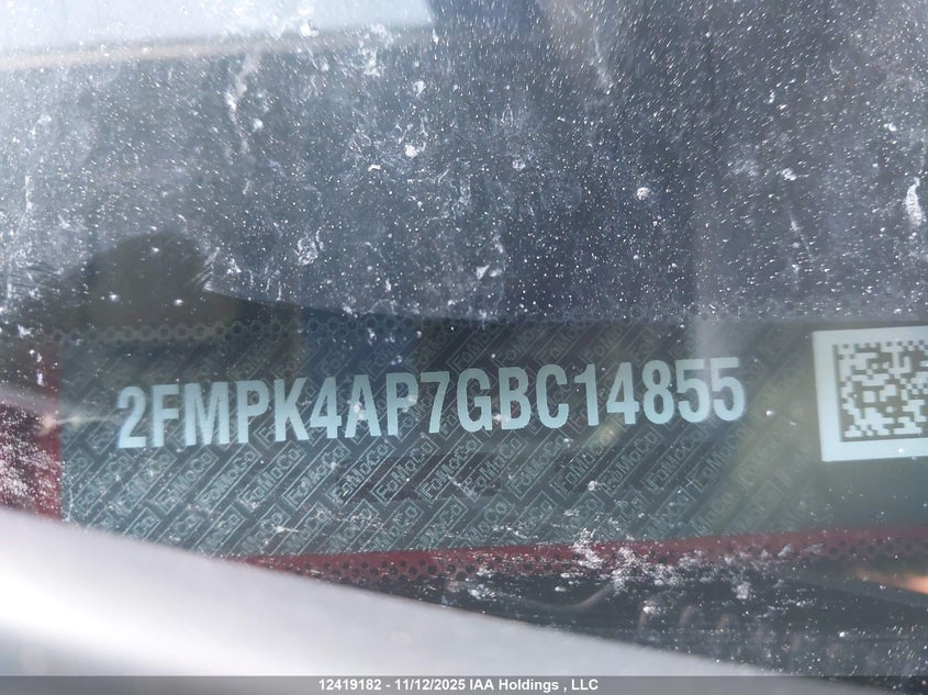 2016 Ford Edge Sport VIN: 2FMPK4AP7GBC14855 Lot: 12419182