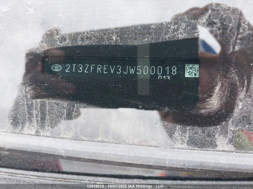 2018 Toyota Rav4 Le VIN: 2T3ZFREV3JW500018 Lot: 12419213