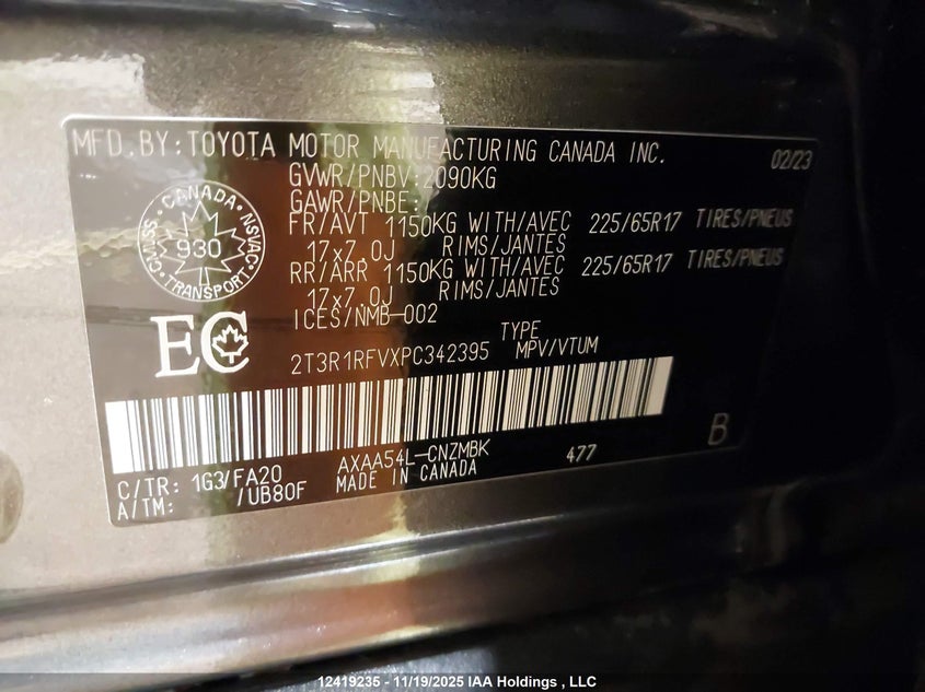 2T3R1RFVXPC342395 2023 TOYOTA RAV 4 photo no. 9