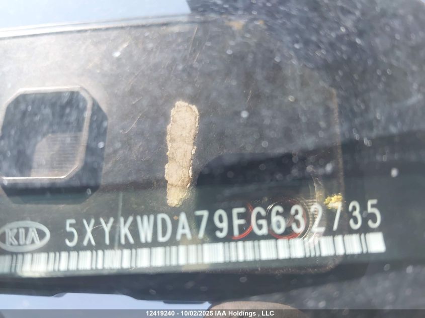 2015 Kia Sorento Sx VIN: 5XYKWDA79FG632735 Lot: 12419240