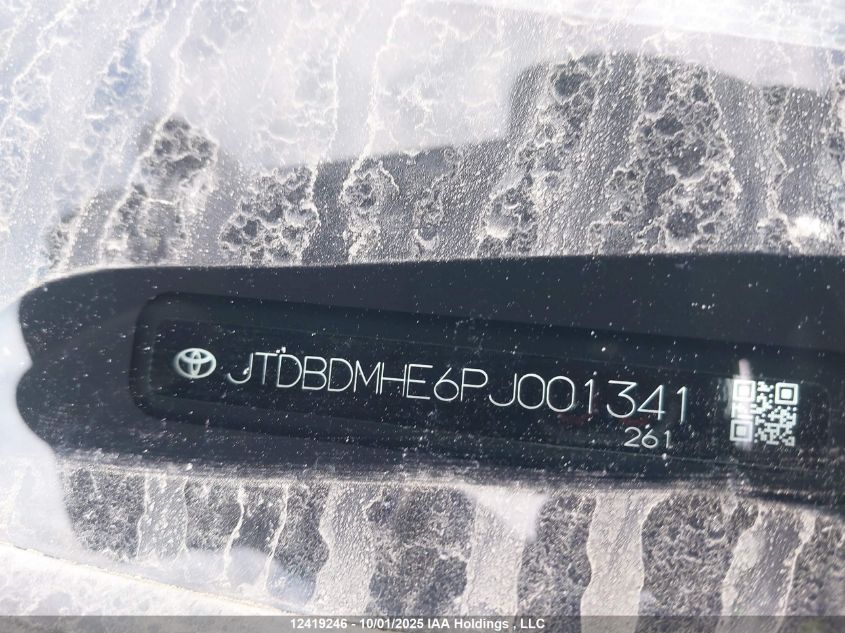 2023 Toyota Corolla Hybrid Se VIN: JTDBDMHE6PJ001341 Lot: 12419246