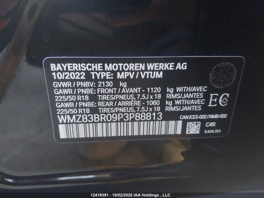 2023 Mini Countryman Cooper S VIN: WMZ83BR09P3P88813 Lot: 12419391