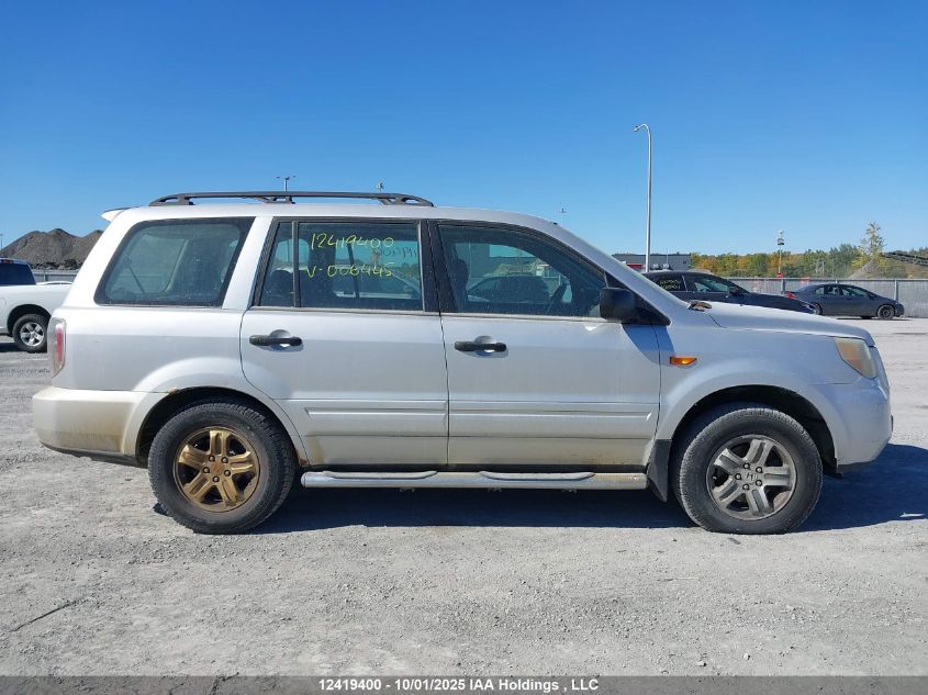2006 Honda Pilot Lx VIN: 5FNYF18126B006445 Lot: 12419400