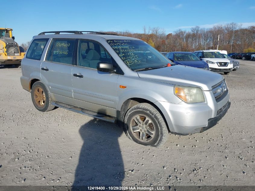 2006 Honda Pilot Lx VIN: 5FNYF18126B006445 Lot: 12419400