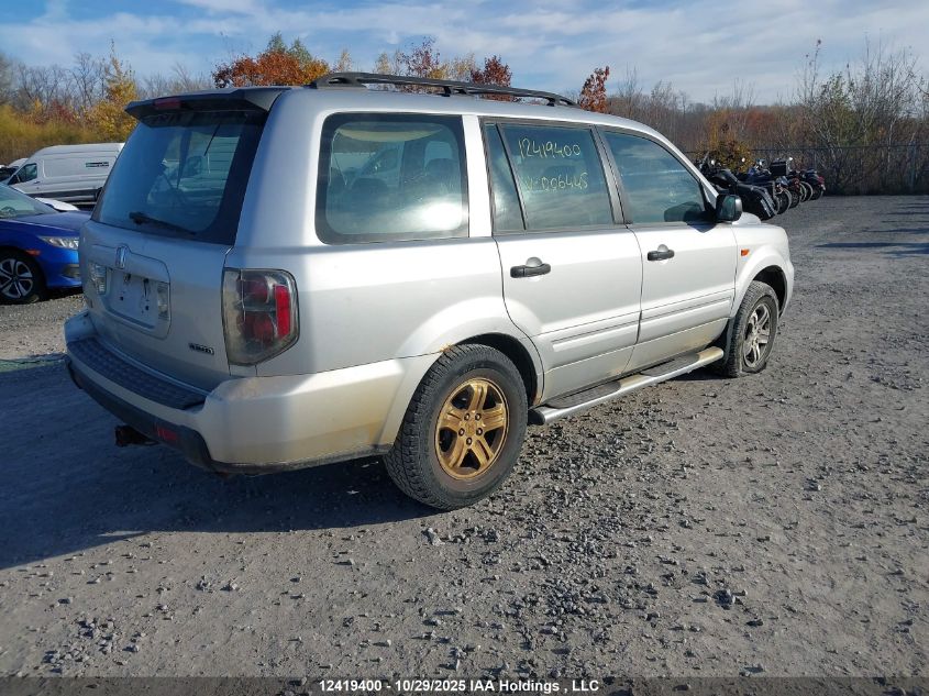 2006 Honda Pilot Lx VIN: 5FNYF18126B006445 Lot: 12419400
