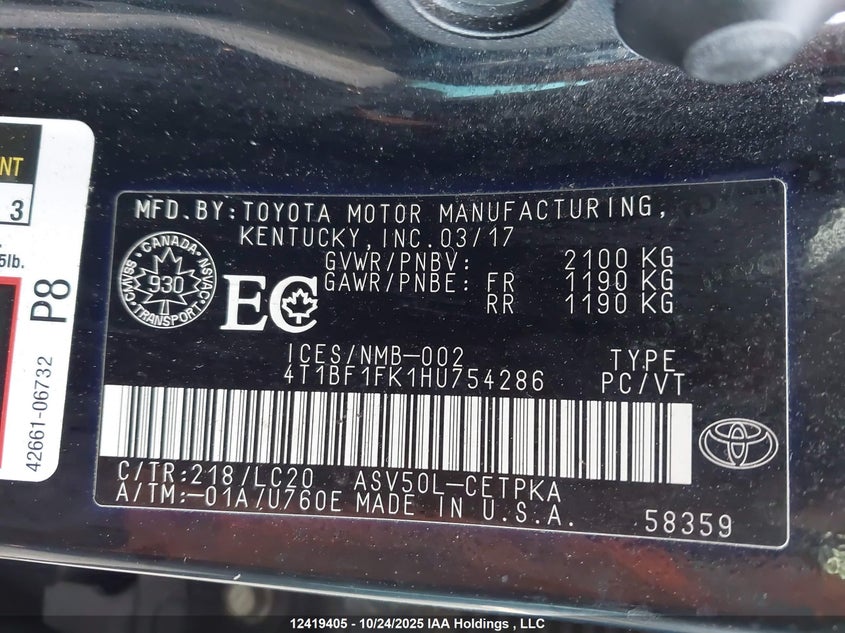 4T1BF1FK1HU754286 2017 TOYOTA CAMRY photo no. 9