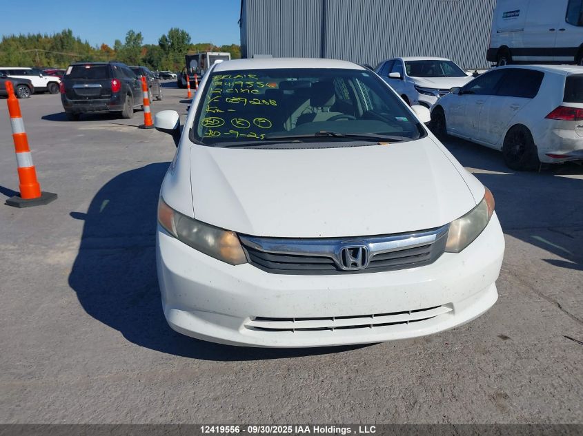 2012 Honda Civic VIN: 2HGFB2F4XCH039268 Lot: 12419556