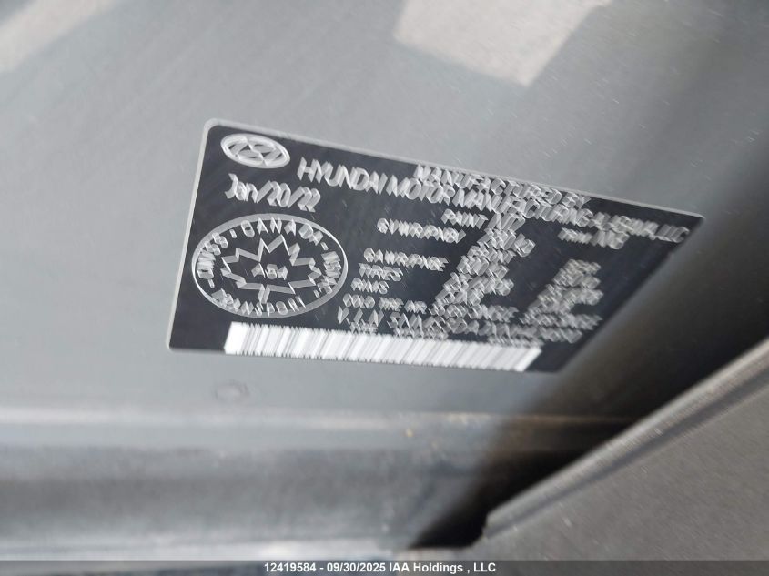 2022 Hyundai Santa Fe Sel VIN: 5NMS3DAJXNH424890 Lot: 12419584