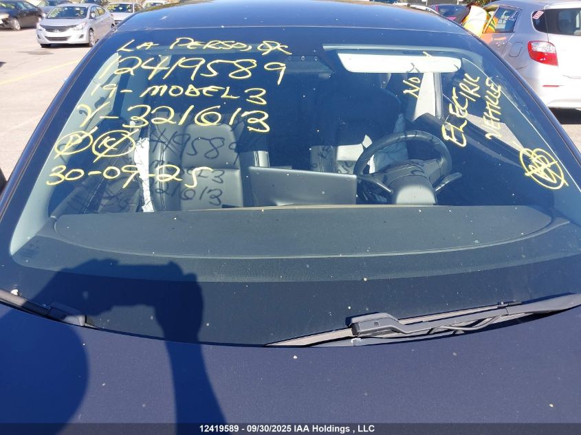 2019 Tesla Model 3 VIN: 5YJ3E1EA0KF321613 Lot: 12419589