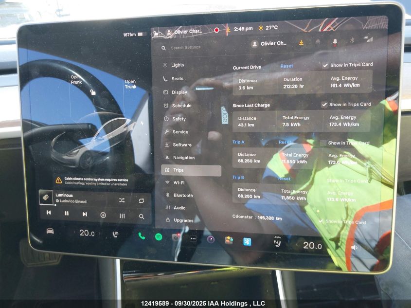 2019 Tesla Model 3 VIN: 5YJ3E1EA0KF321613 Lot: 12419589